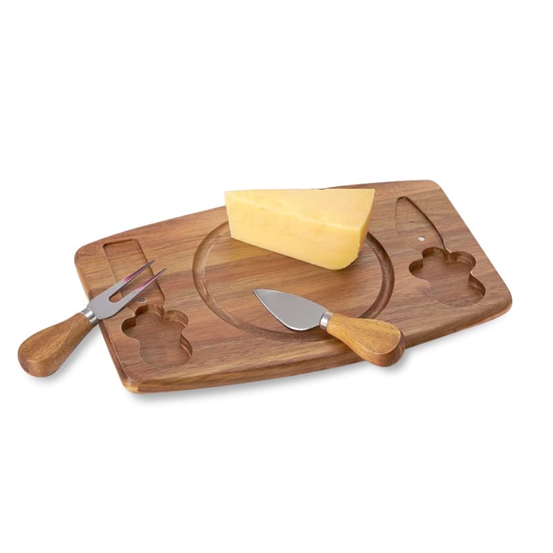 Kit Queijo 3 Peças em Madeira Personalizado - imagem 1