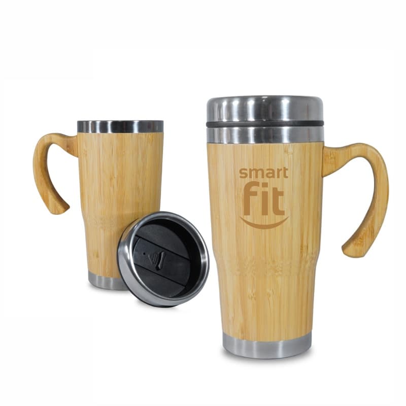 Caneca Térmica de Bambu 500ml Personalizada - imagem 1