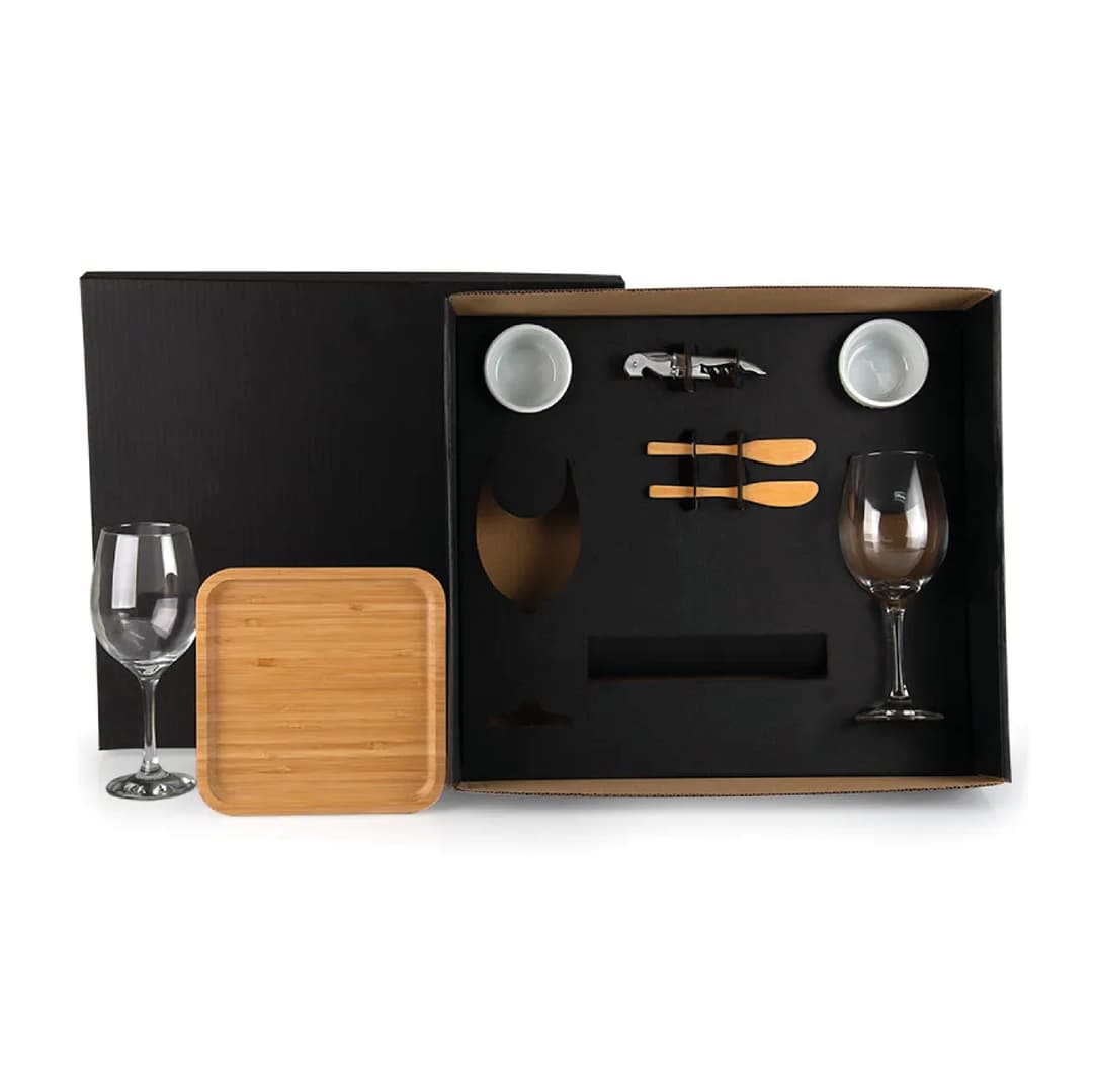 Kit Vinho e Petiscos 8 Peças Personalizado - imagem 1