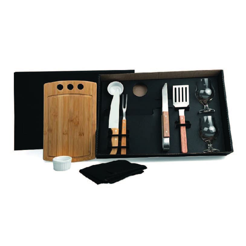 Kit Churrasco 10 Peças em Bambu Personalizado - imagem 1
