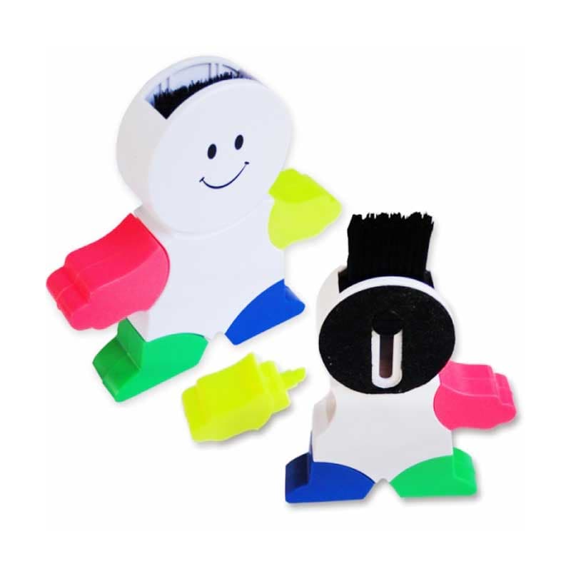 Caneta Marca Texto Formato Boneco 4 Cores Personalizada - imagem 1