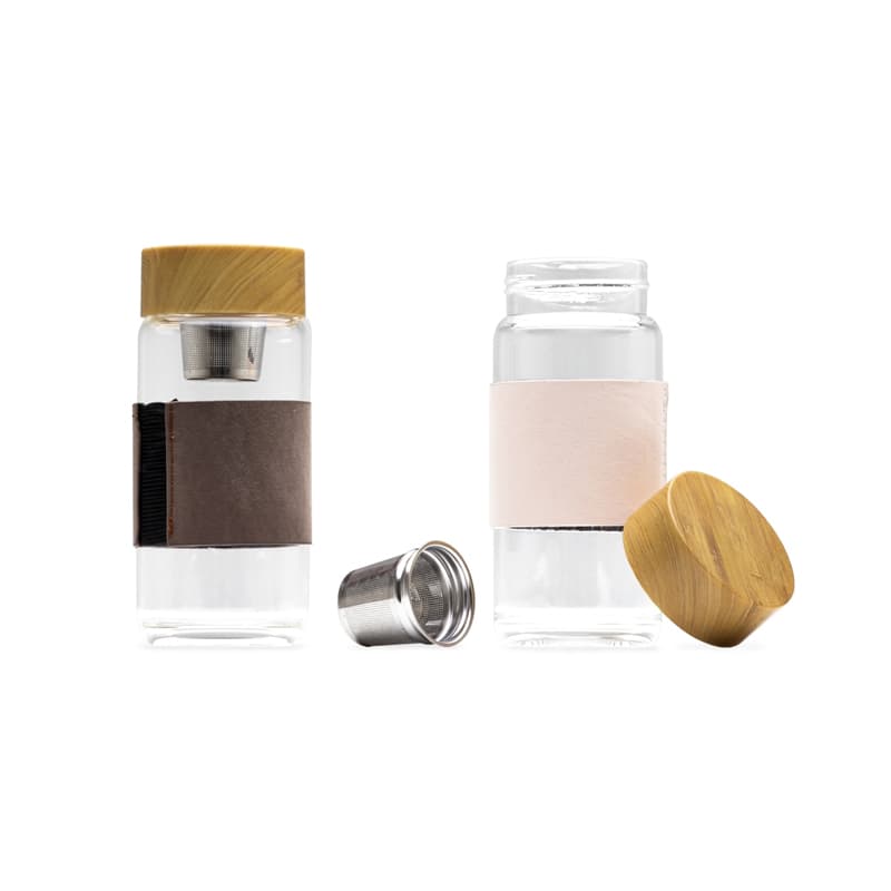 Garrafa de Vidro Borossilicato 400ml com Infusor Personalizada - imagem 1
