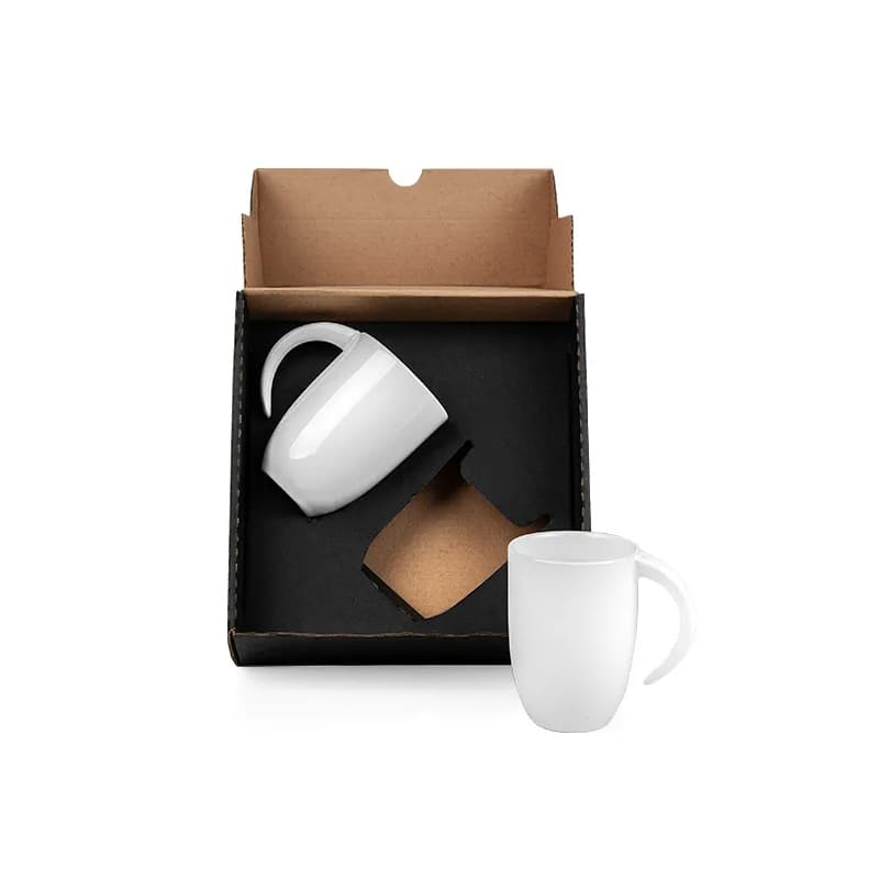 Kit com 2 Canecas de Cerâmica 350ml Personalizado - imagem 1