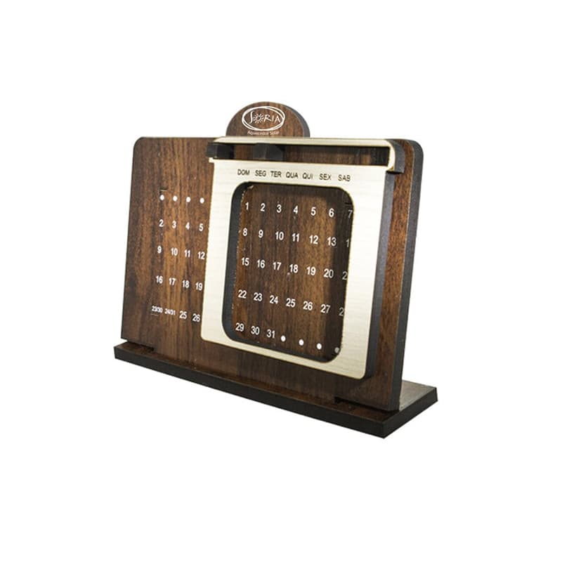 Calendário de Mesa em Madeira Ecológico Personalizado - imagem 1