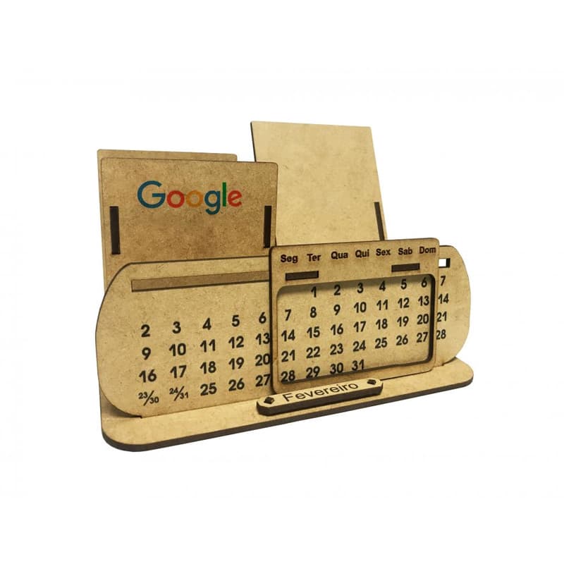 Calendário de Mesa com Porta Caneta e Celular Personalizado - imagem 1