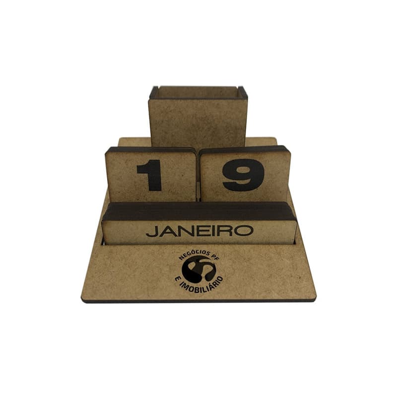 Calendário de Mesa Permanente em MDF Personalizado - imagem 1