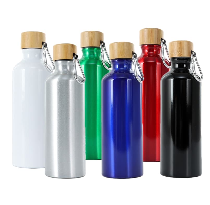 Garrafa de Alumínio 500ml com Tampa de Bambu Personalizada - imagem 1