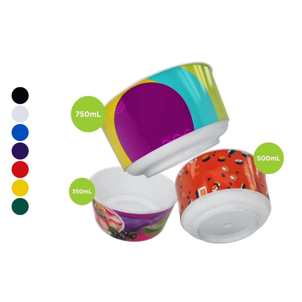 Bowl de Plástico Personalizado In Mold Label 350ml, 500ml e 750ml Promocional - imagem 1