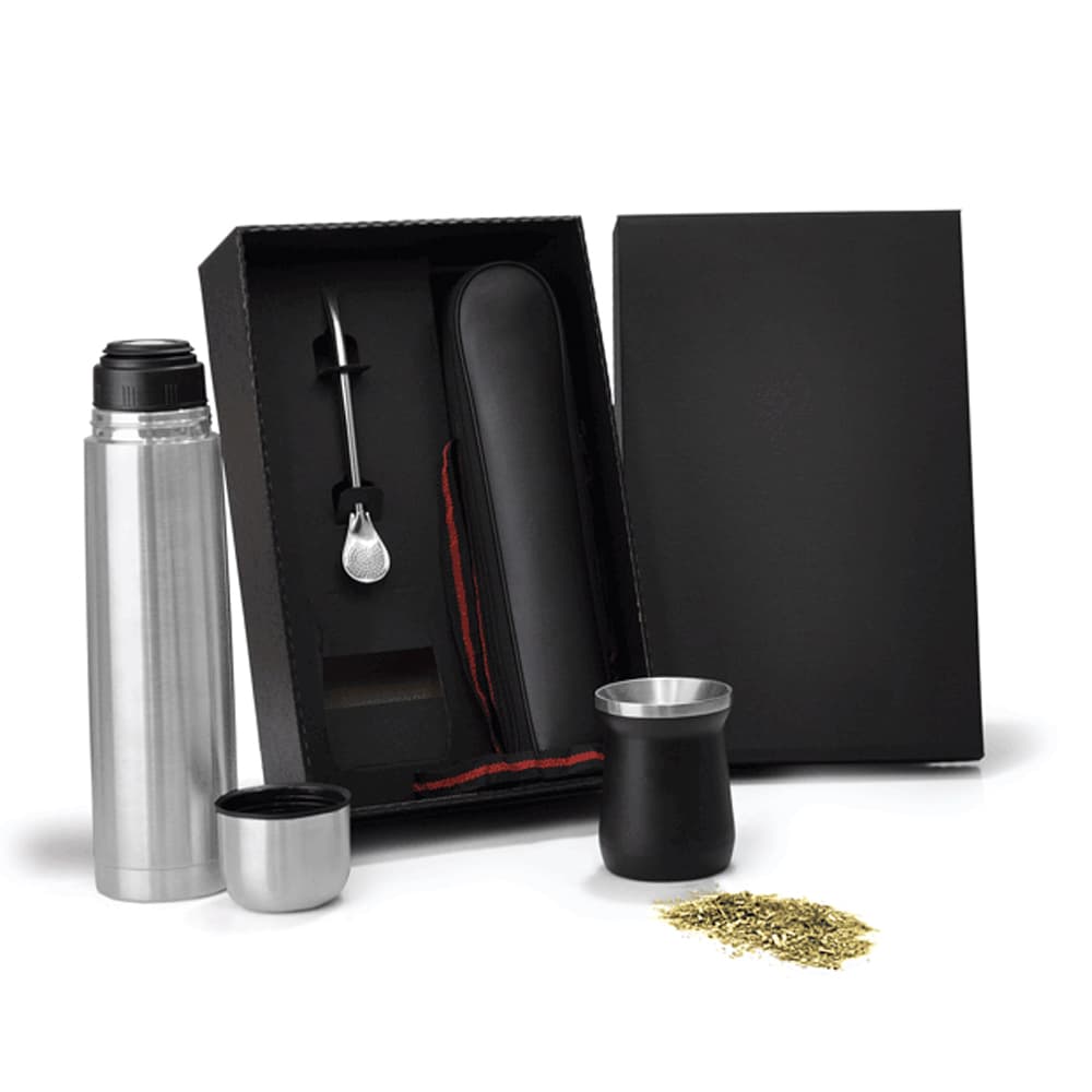 Kit para Chimarrão e Tereré com Garrafa Térmica Inox Personalizado - imagem 1