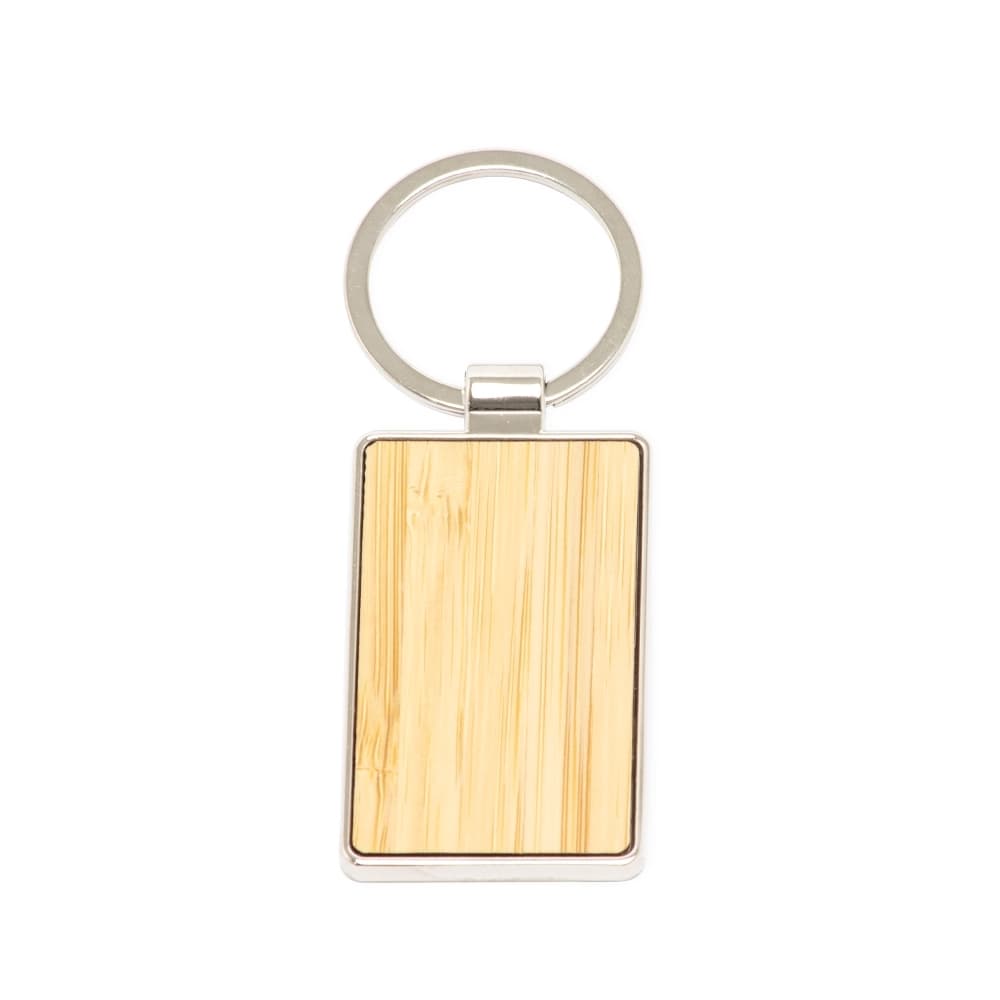 Chaveiro Retangular de Metal com Bambu Personalizado - imagem 1