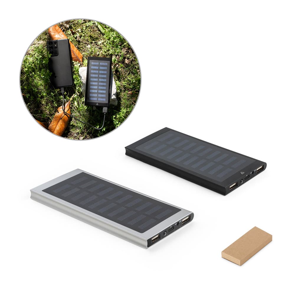 Carregador Portátil Solar 8.000 mAh em Alumínio Reciclado Personalizado - imagem 1