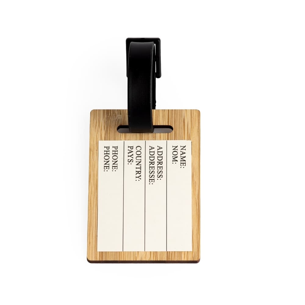Tag Identificador de Bagagem em Bambu Personalizado - imagem 1