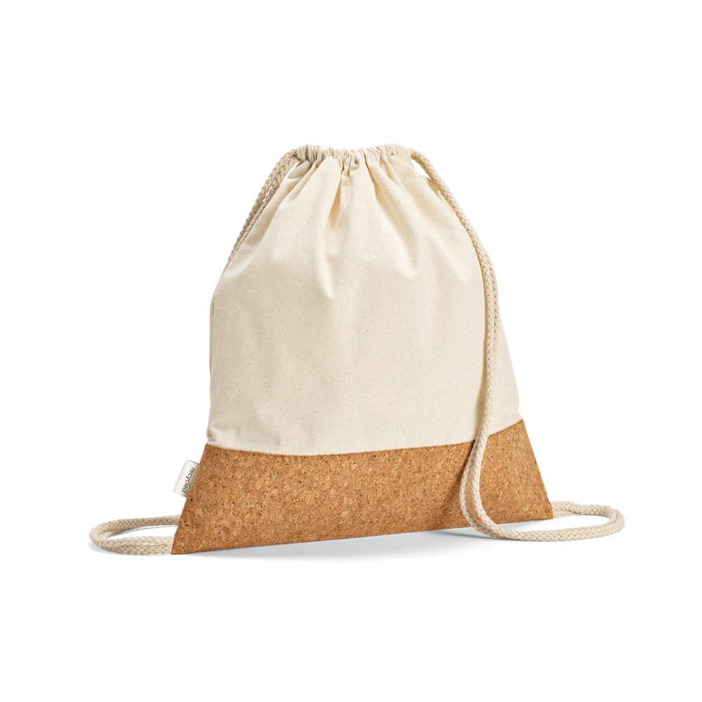 Mochila Saco em Algodão Reciclado com Cortiça Personalizada - imagem 1