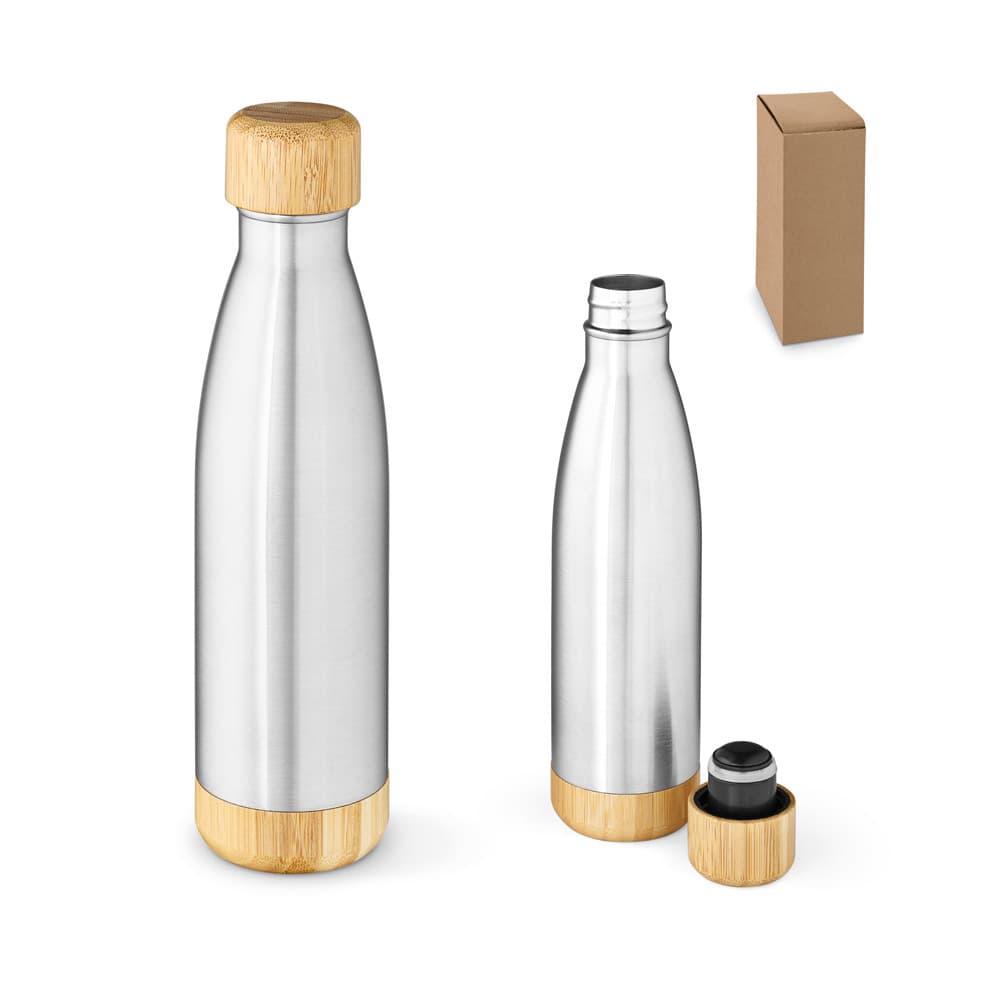 Garrafa Térmica Inox 800ml com Tampa de Bambu Personalizada - imagem 1