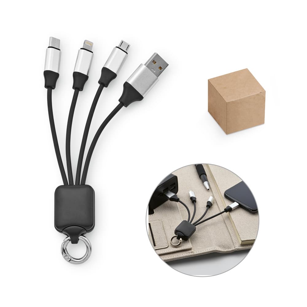 Cabo USB 4 em 1 Carregamento Rápido Personalizado - imagem 1