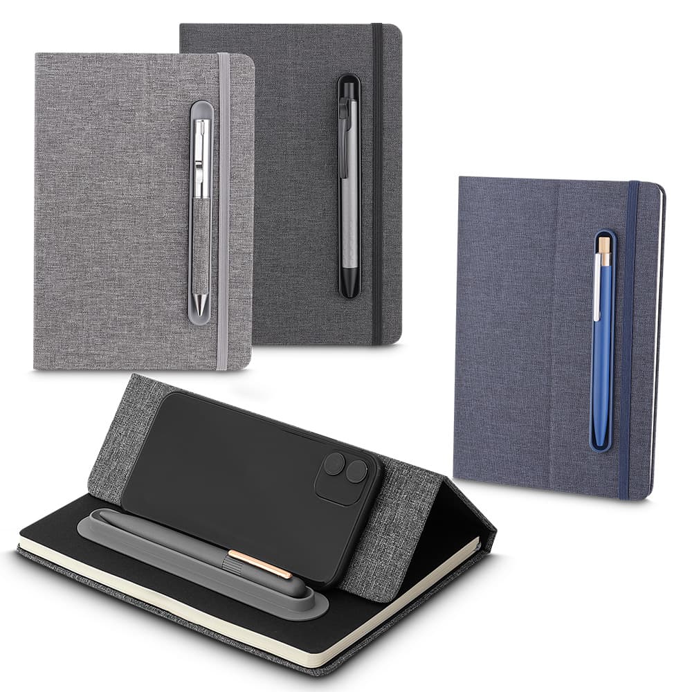 Caderno com Suporte para Celular e Caneta Personalizado - imagem 1