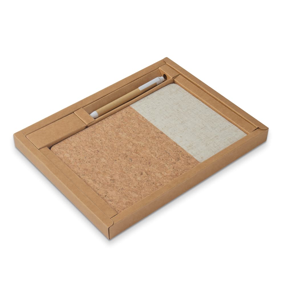 Kit Caderno de Cortiça com Caneta Personalizado - imagem 1