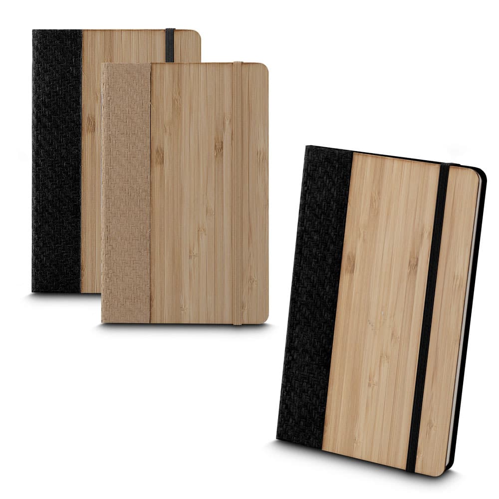 Caderno de Anotações Capa de Bambu Personalizado - imagem 1