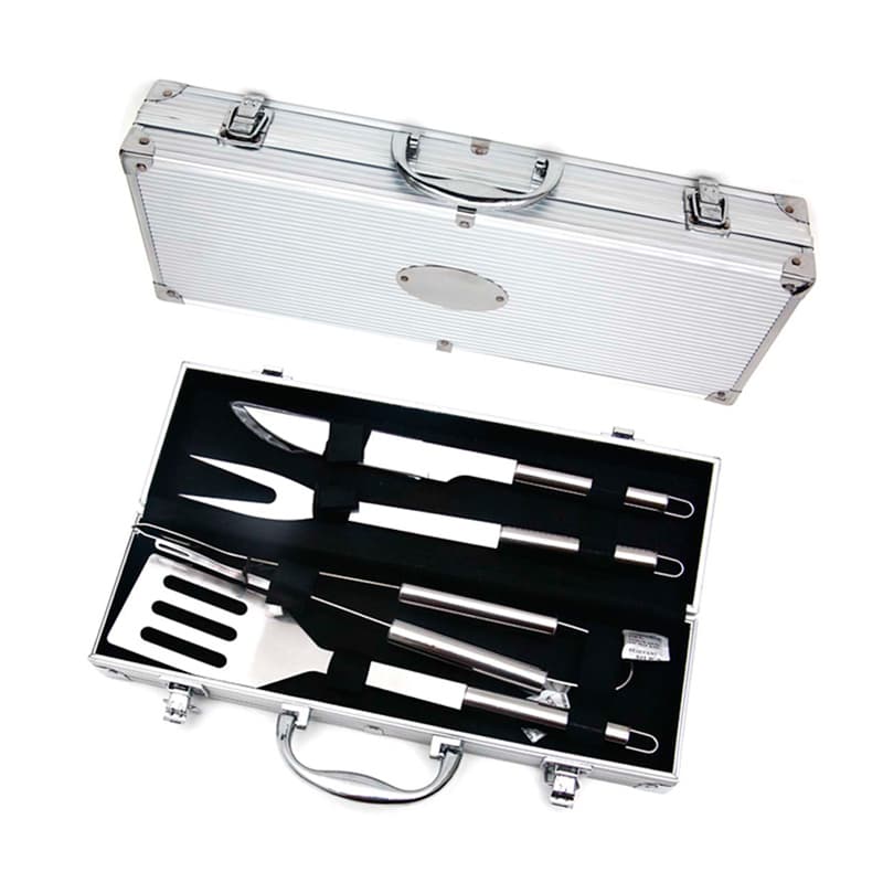 Kit Churrasco 4 Peças em Maleta de Alumínio Personalizado - imagem 1