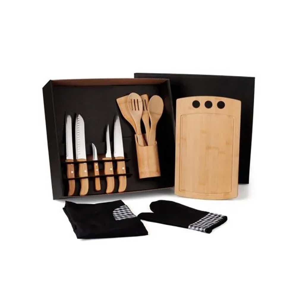 Kit Gourmet 13 Peças em Bambu Personalizado - imagem 1