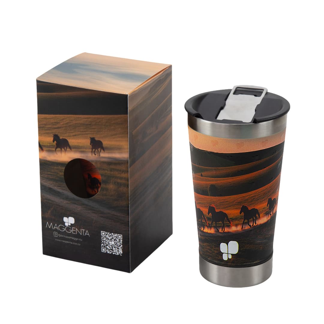 Copo Térmico Inox 500ml com Abridor Personalizado - imagem 1