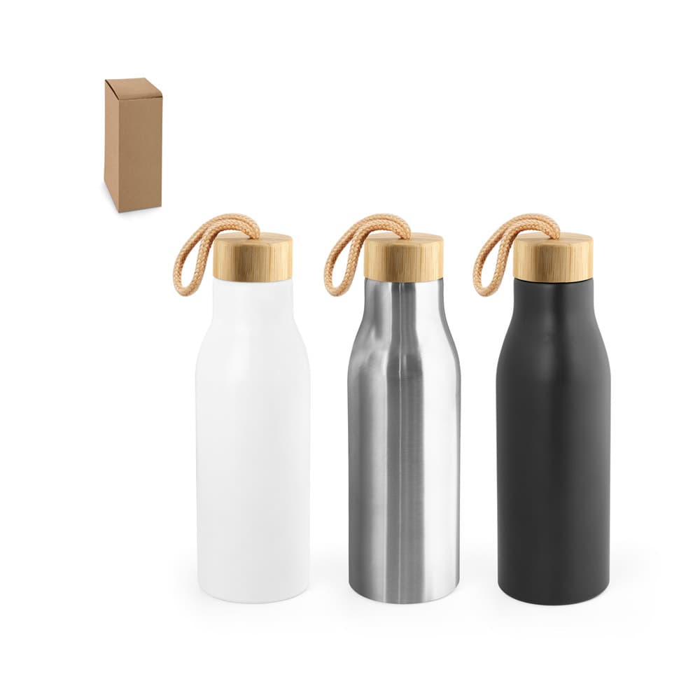 Squeeze Inox 570ml com Tampa de Bambu Personalizado - imagem 1