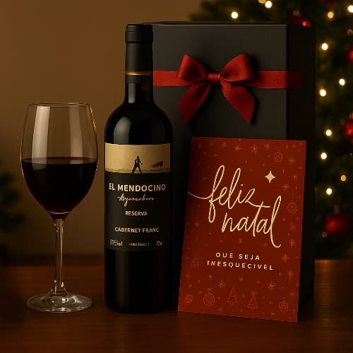 Kit Vinho com Taça e Caixa de Presente Personalizado - imagem 1