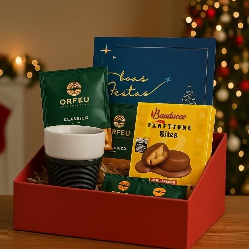 Kit Presente Corporativo com Café e Panetone Bites Personalizado - imagem 1