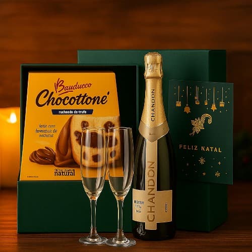 Kit Celebração com Chandon e Chocottone Personalizado - imagem 1