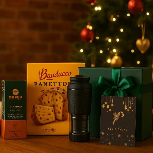 Kit Café com Panetone Bauducco Personalizado - imagem 1