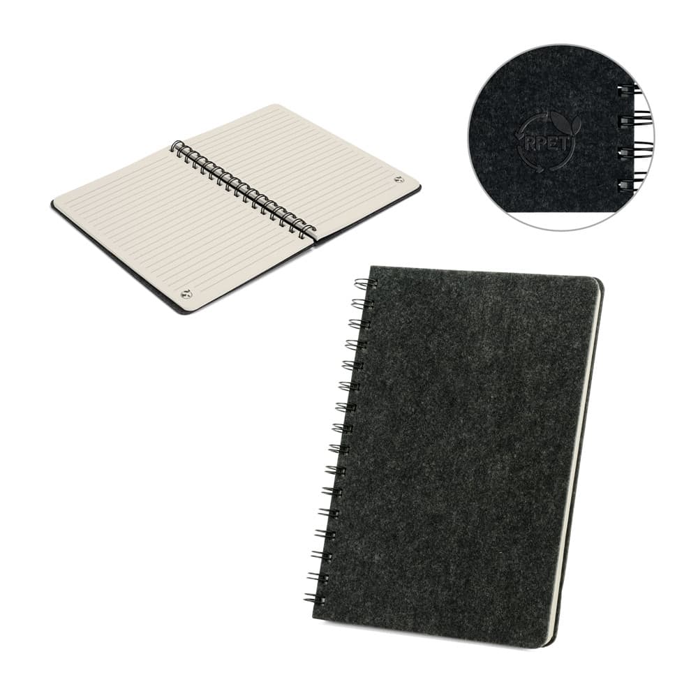 Caderno A5 Capa de Feltro Reciclado Personalizado - imagem 1