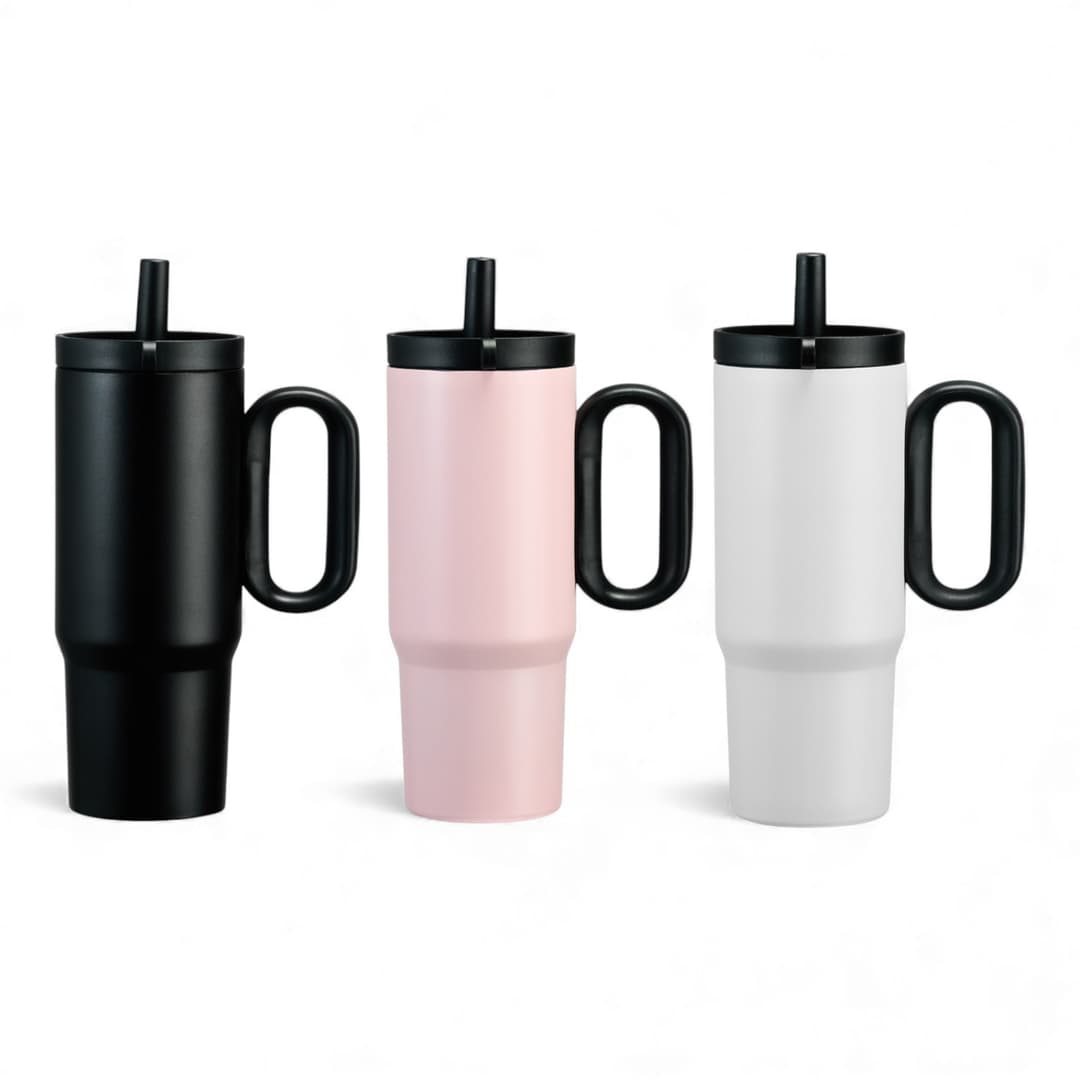 Caneca Térmica Inox 750ml com Canudo Personalizada - imagem 1