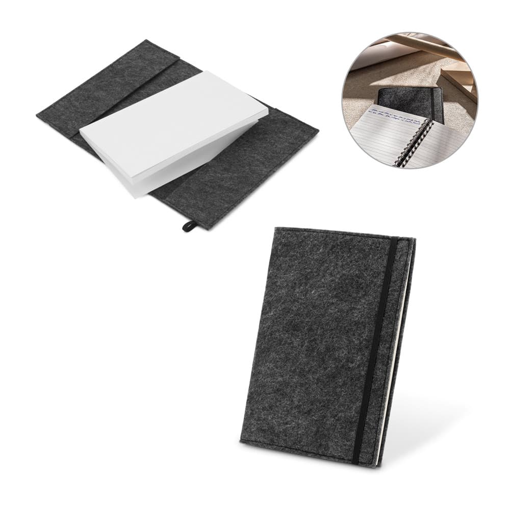 Caderno A5 Capa de Feltro Reciclado Personalizado - imagem 1