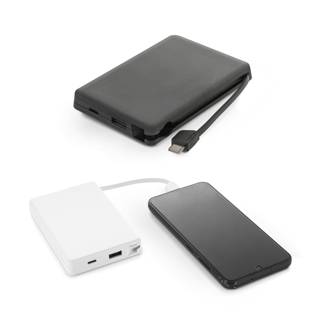 Power Bank 10000mAh com Cabo Integrado Personalizado - imagem 1