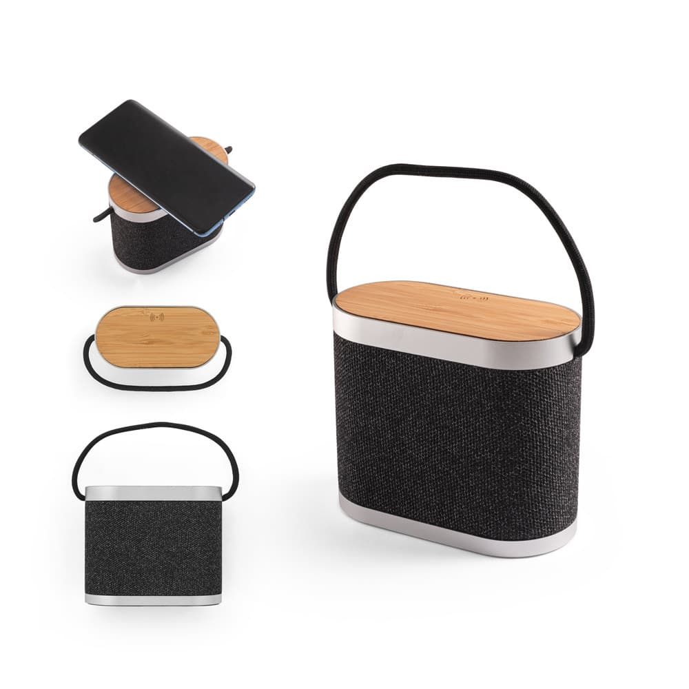 Caixa de Som Bluetooth com Carregador Wireless Personalizada - imagem 1