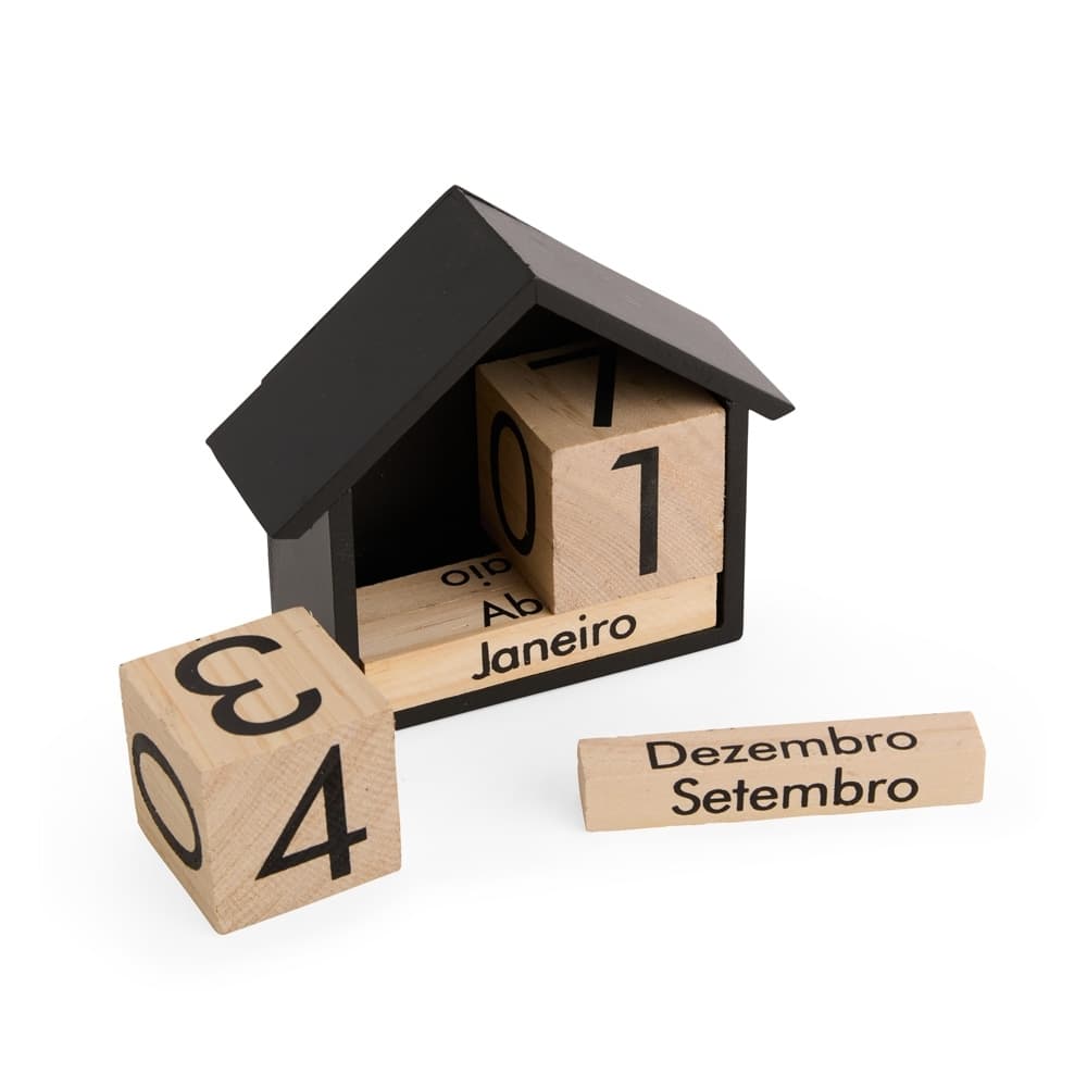 Calendário de Mesa em Madeira Personalizado - imagem 1