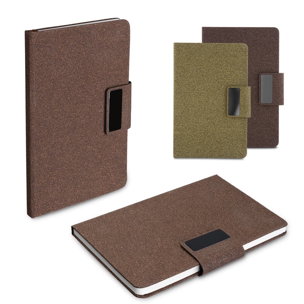 Caderno A5 com Capa em PU e Fibra de Café Personalizado - imagem 1