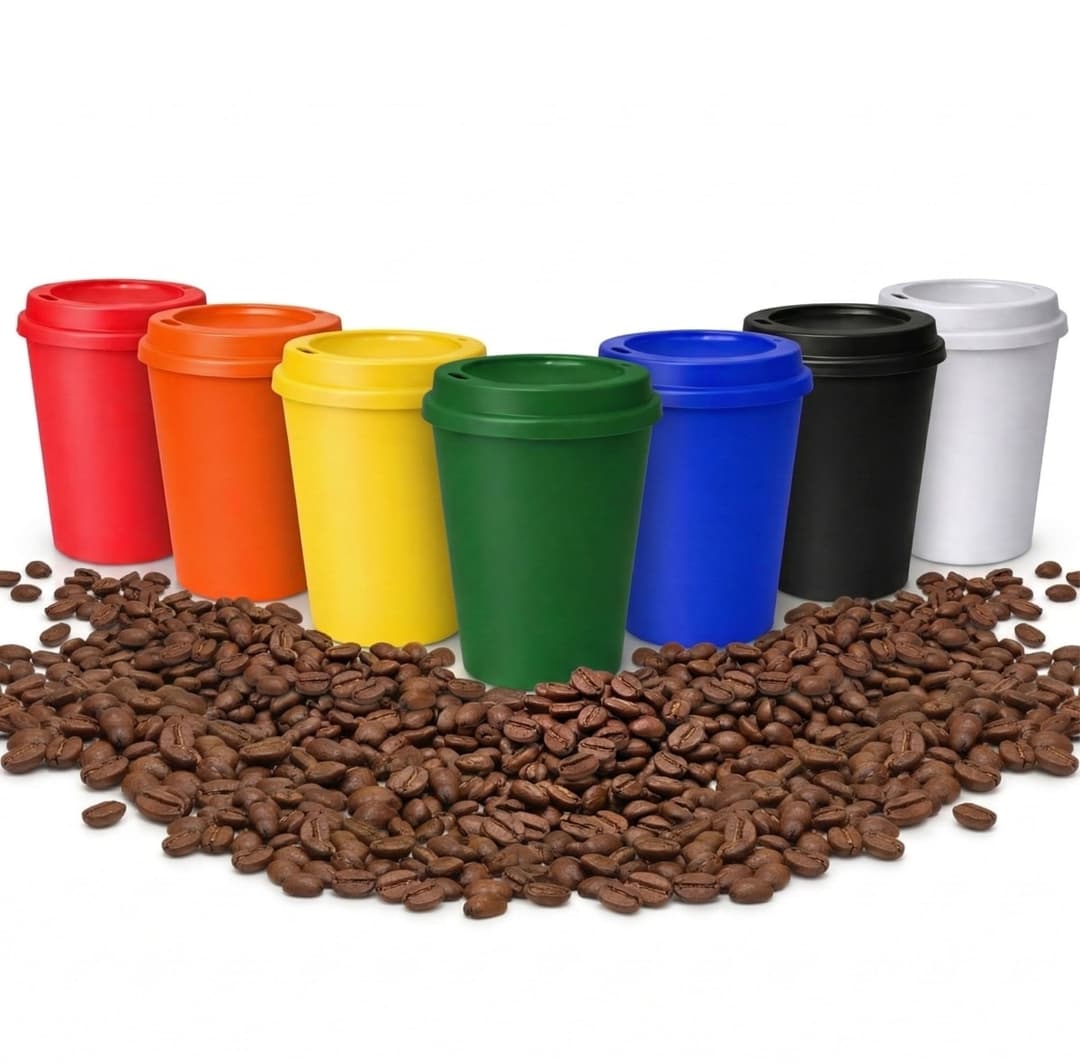 Copo Plástico com Tampa de Café 350ml Personalizado - imagem 1