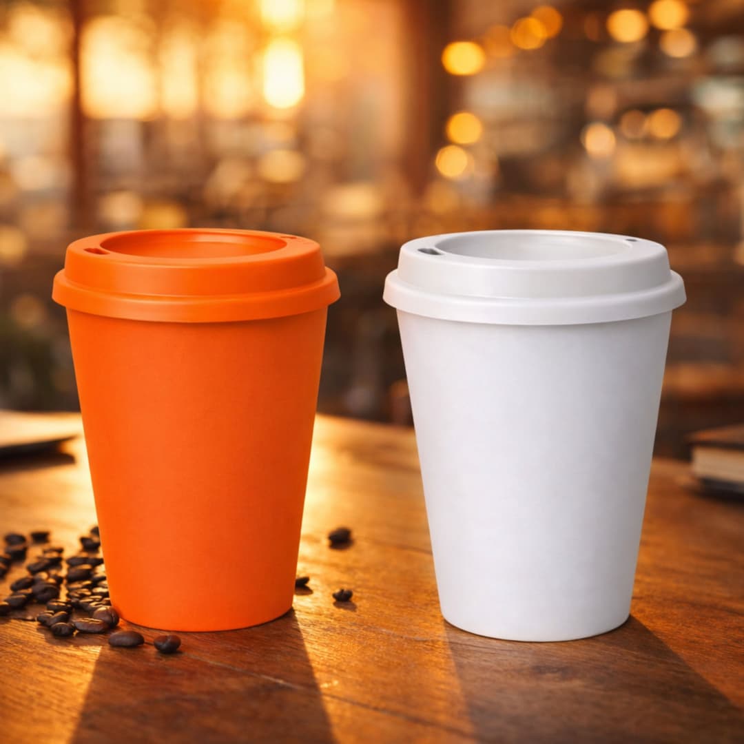 Copo Plástico com Tampa de Café 350ml Personalizado - imagem 1