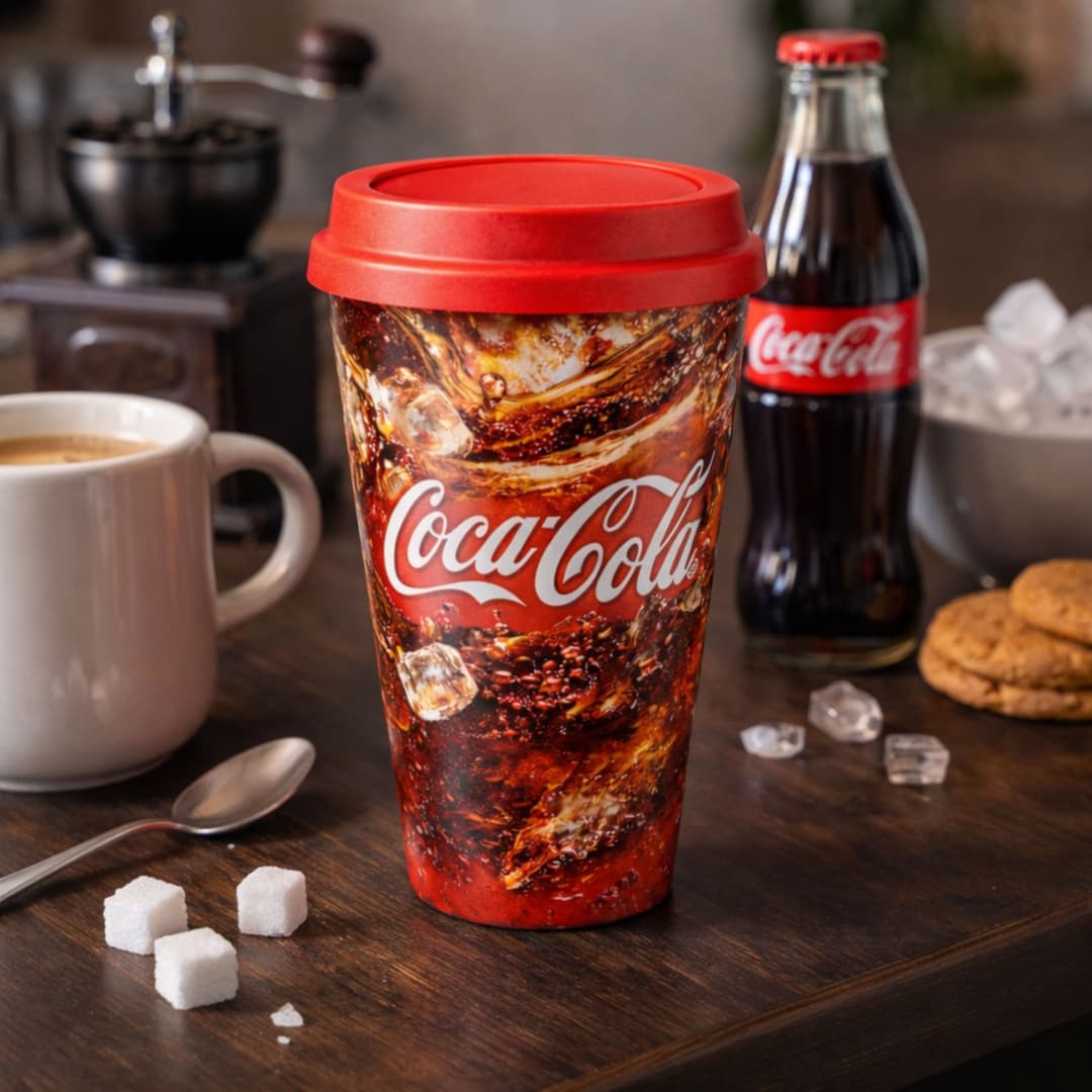 Copo Plástico com Tampa de Café 450ml Personalizado - imagem 1