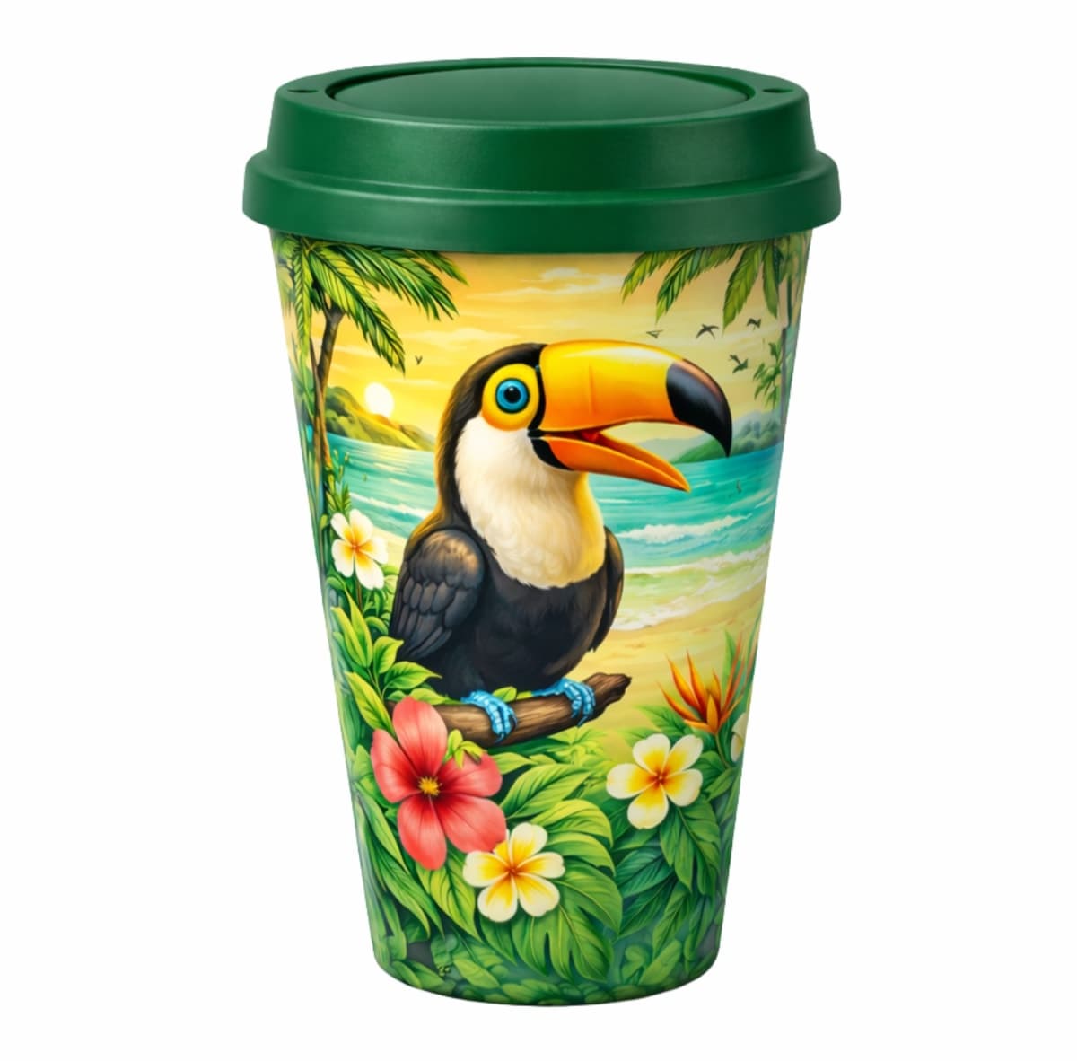 Copo Plástico com Tampa de Café 450ml Personalizado