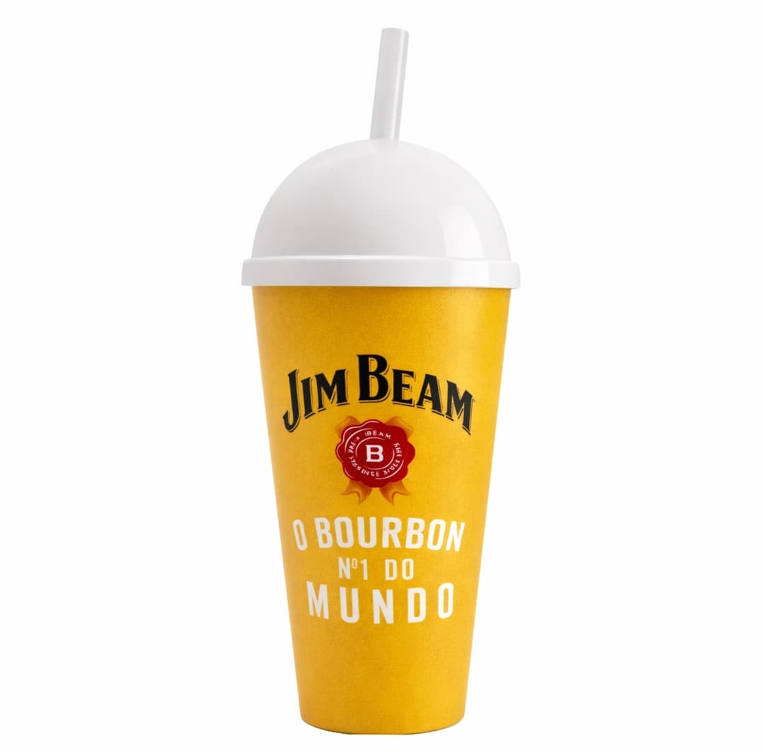 Copo Plástico com Tampa e Canudo 550ml Personalizado - imagem 1