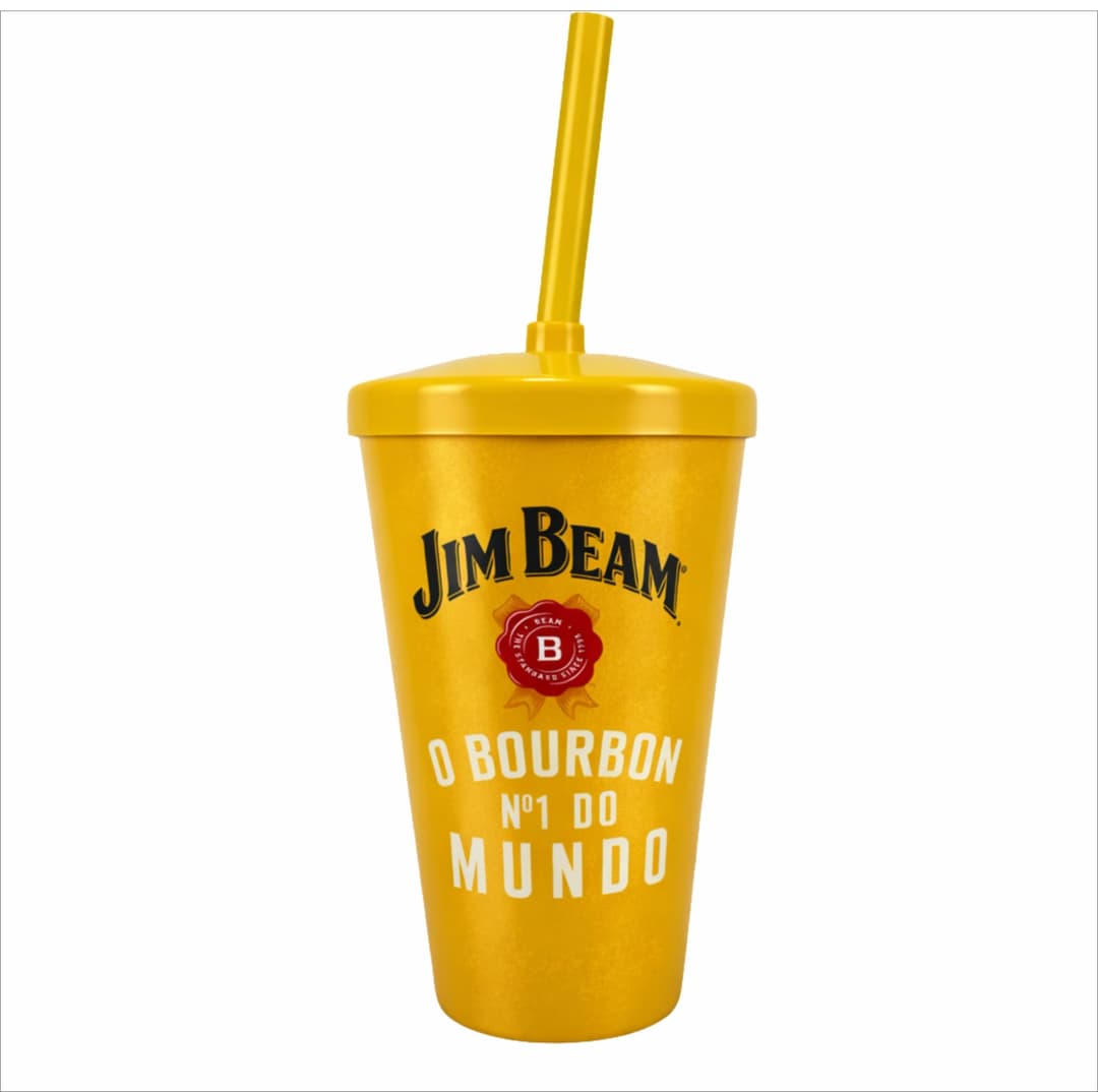 Copo Plástico 550ml com Tampa e Canudo Personalizado - imagem 1