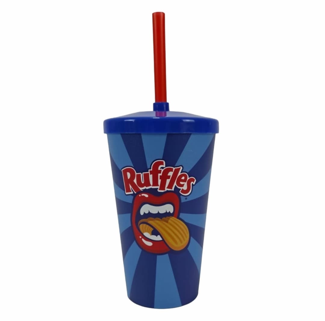 Copo Plástico de 550 ml com Tampa e Canudo Personalizado - imagem 1