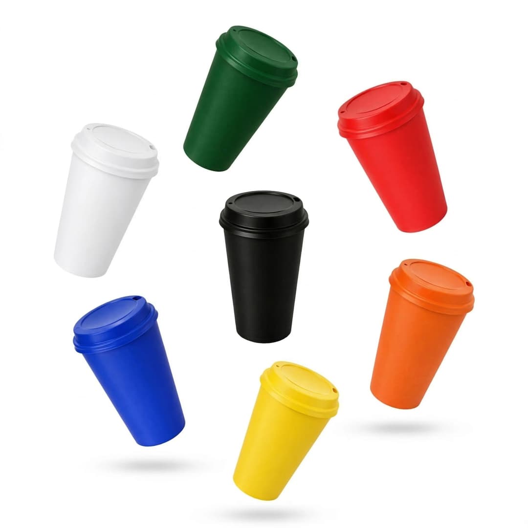 Copo Plástico com Tampa de Café 550ml Personalizado - imagem 1