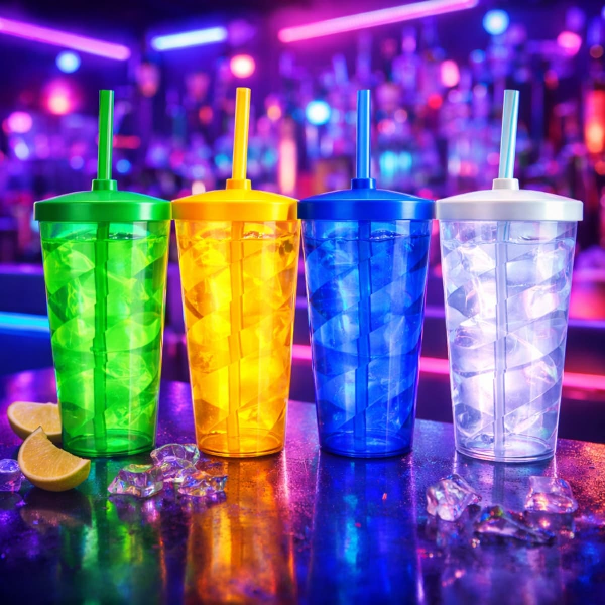 Copo Espiral com Tampa e Canudo 550ml Personalizado - segunda imagem