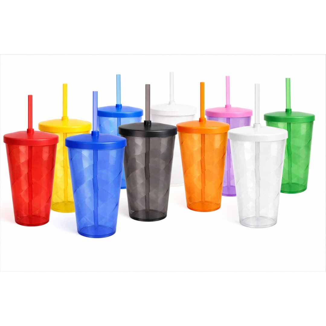 Copo Espiral com Tampa e Canudo 750ml Personalizado - imagem 1
