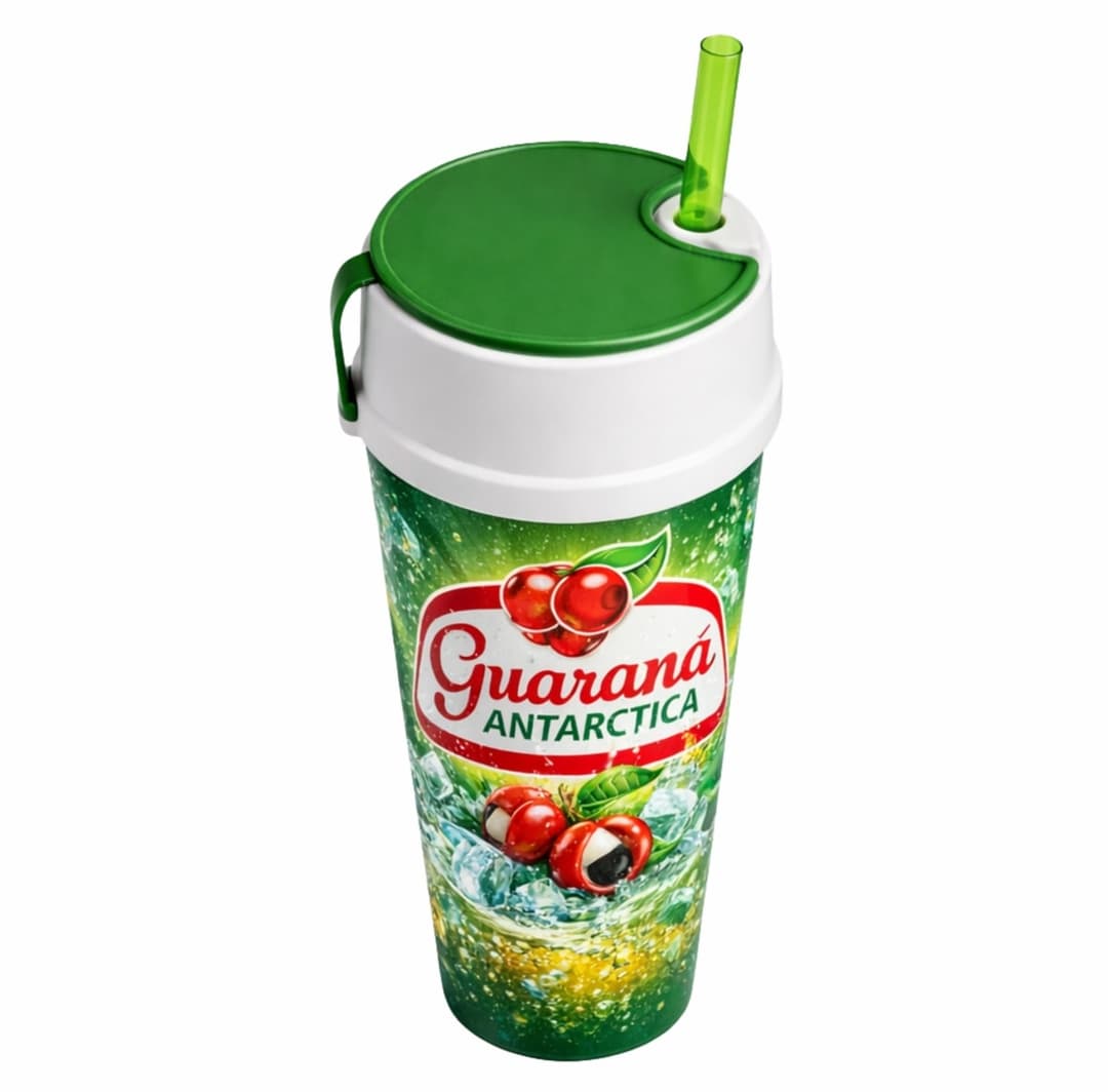 Copo Plástico com Tampa Porta Snacks 550ml Personalizado - imagem 1