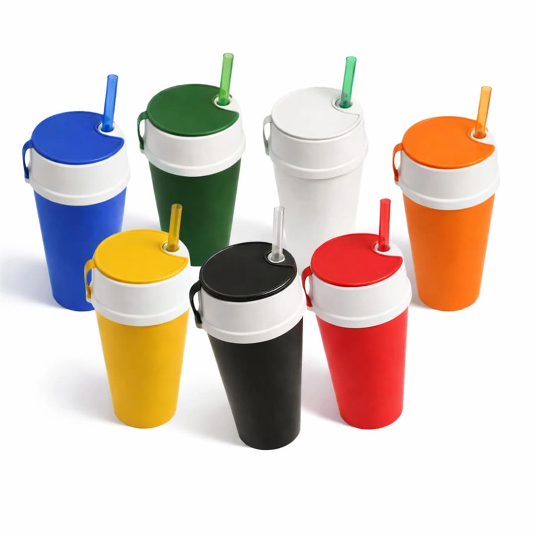 Copo Plástico com Tampa Porta Snacks 450ml Personalizado - imagem 1