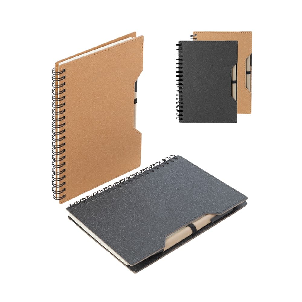 Caderno com Caneta Papelão Reciclado Personalizado - imagem 1